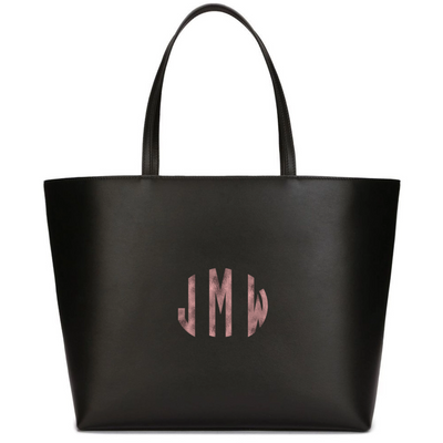 Custom Leather Tote Bag - Monogram (Extra Price)