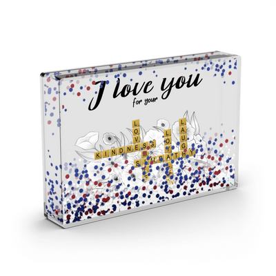 Custom Glitter Picture Frame - Love Crosswords