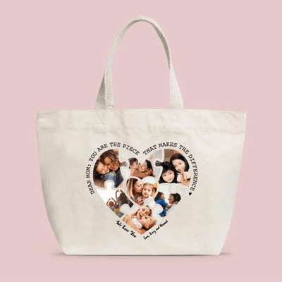 Custom Photo Tote Bag - Mom you're the piece that makes the difference