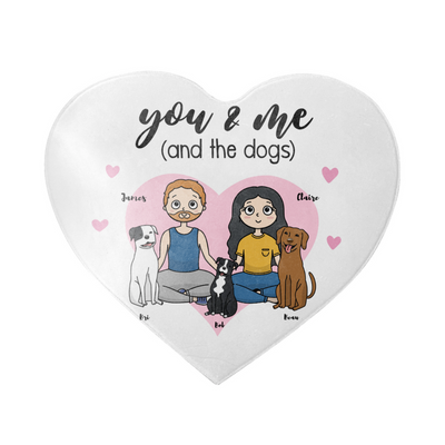 Custom Heart Rug - You & Me & The Dogs