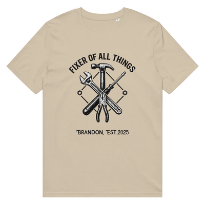 Custom Organic T-Shirt for Father's Day - Dad's Hobbies | Shopify Product Personalizer