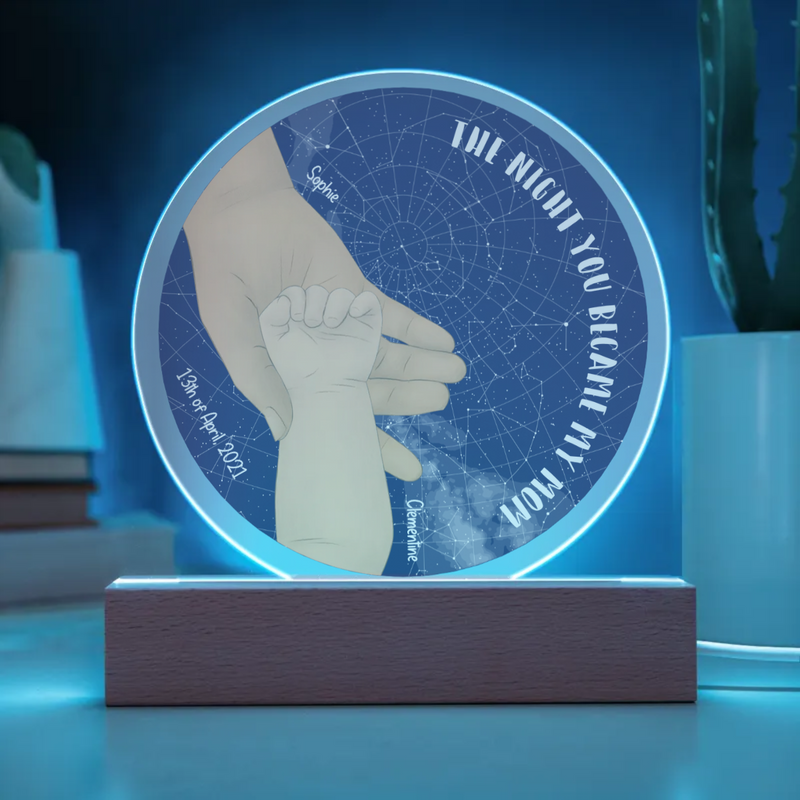 Custom Circle Acrylic Plaque - Star Map for Mom
