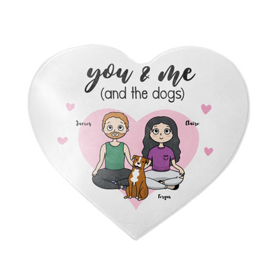 Custom Heart Rug - You & Me & The Dogs