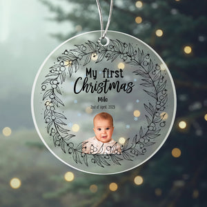 Custom Circle Acrylic Ornaments - My First Christmas | Shopify Product Personalizer