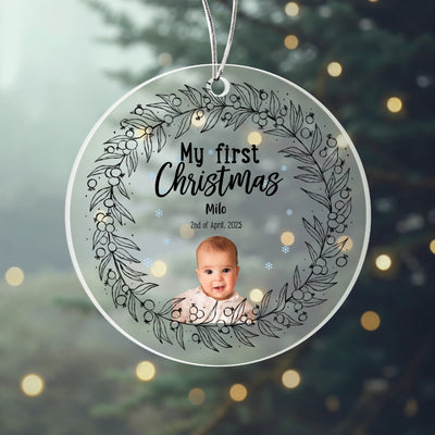 Custom Circle Acrylic Ornaments - My First Christmas | Shopify Product Personalizer