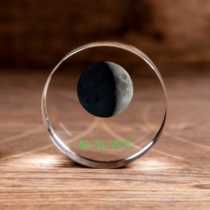 Custom Round Crystal Puck - Moon Phases