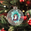 Custom Acrylic Ornament Watercolor Photo - Our First Christmas Married