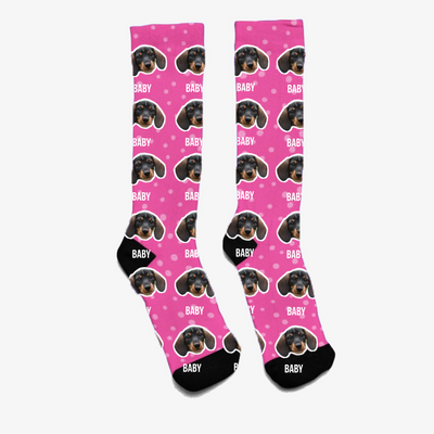 Custom Pet Color Socks - Face Cut and Outline