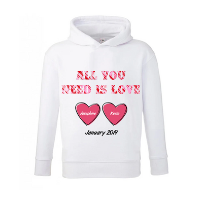 Custom Valentine Hoodie - Texture Love Text