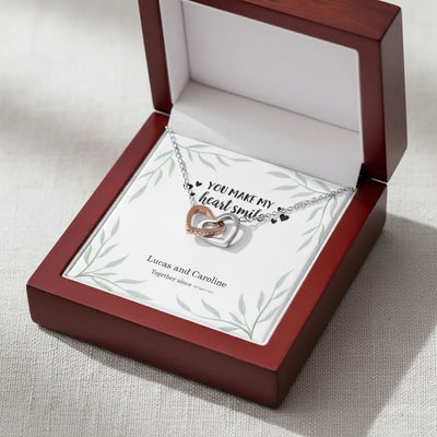 Custom Interlocking Hearts Necklace - Valentine's Day