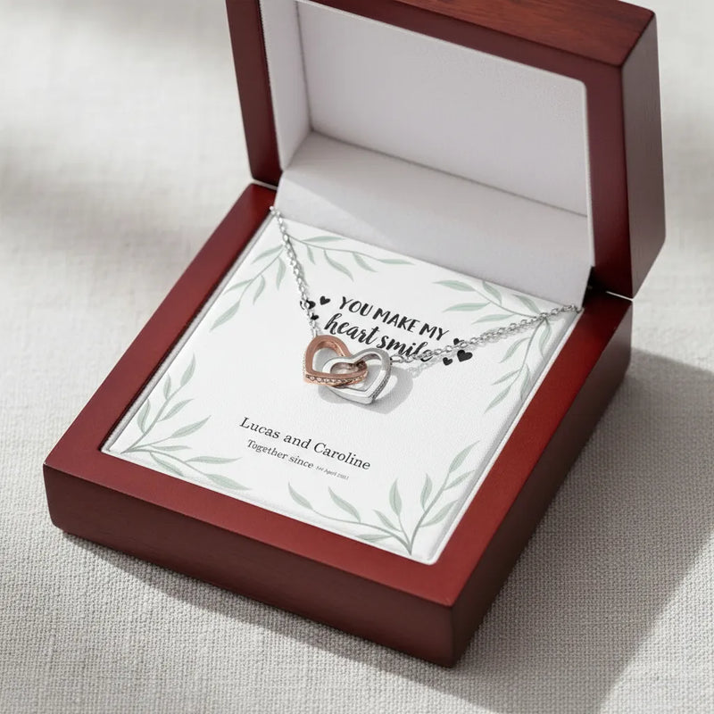 Custom Interlocking Hearts Necklace - Valentine's Day