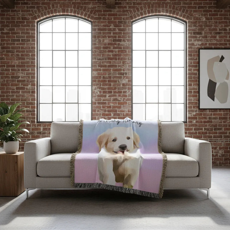 Custom Watercolor Heirloom Blanket - Photo & Texts