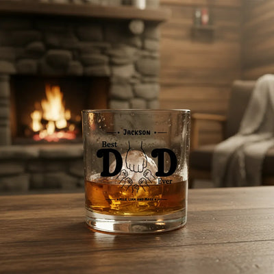 Custom Best Dad Ever Rocks Glass | Shopify Product Personalizer