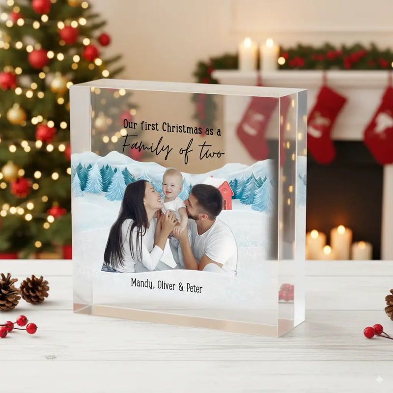 Custom Photo Mini Block - Our First Christmas