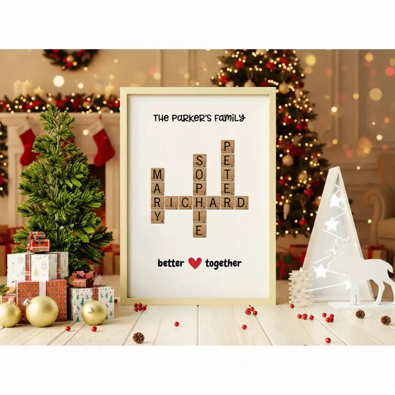 Custom Crossword Family Frame - Better Together