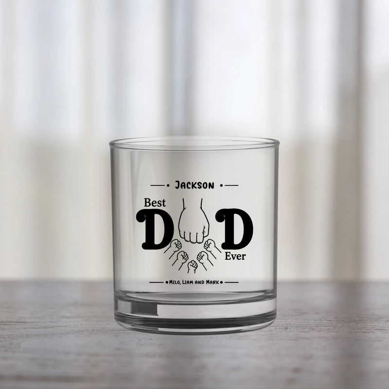 Custom Best Dad Ever Rocks Glass | Shopify Product Personalizer