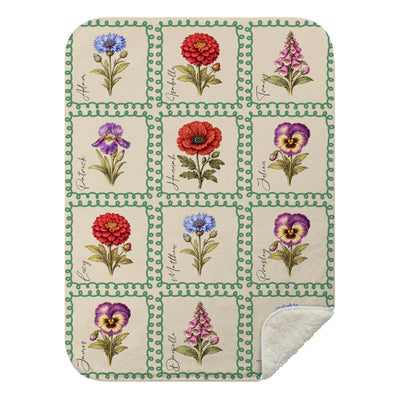 Custom Vintage Flower Sherpa Blanket (MULTI DYNAMIC IMAGE CONTROL) | Shopify Product Personalizer