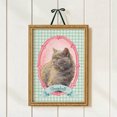 Personalized Pet Portrait Frame – Custom Painting Style with Name