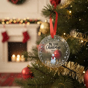 Custom Acrylic Ornament with Ribbon - My First Christmas