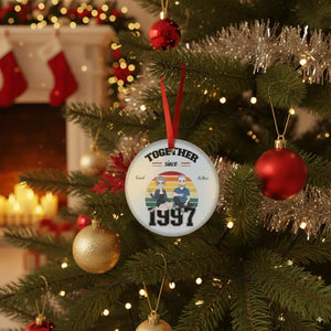 Custom Ceramic Circle Ornament Together Since...