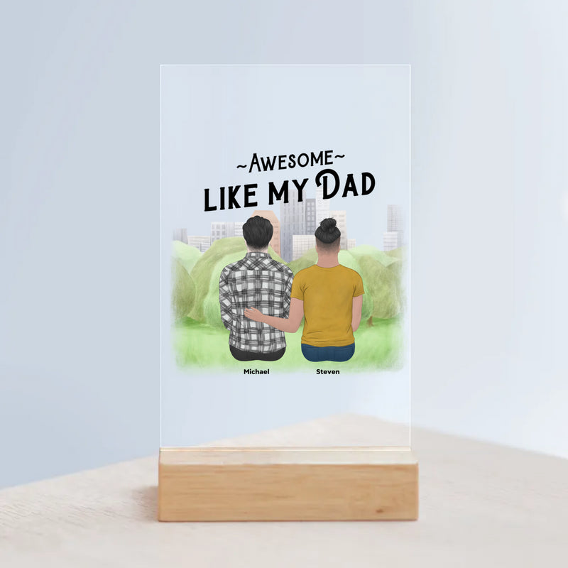 Custom Acrylic Sign with Wooden Stand - Awesome Dad