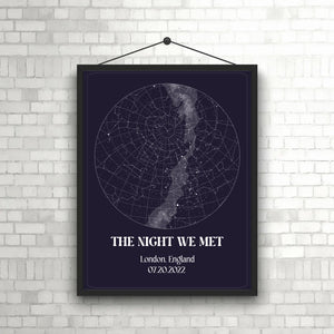Custom Star Map Canvas Dark