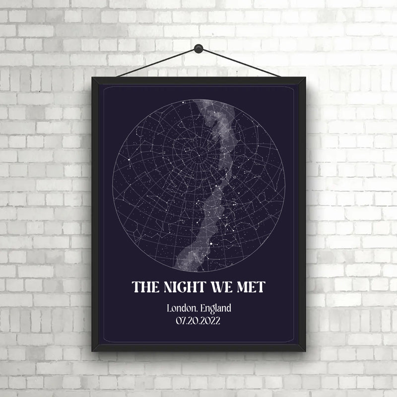 Custom Star Map Canvas Dark