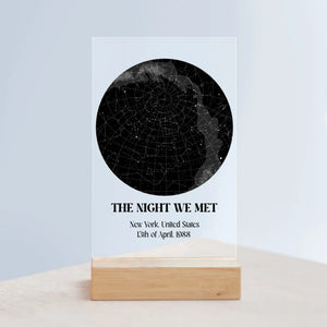 Custom Star Map Acrylic Sign with Wooden Stand